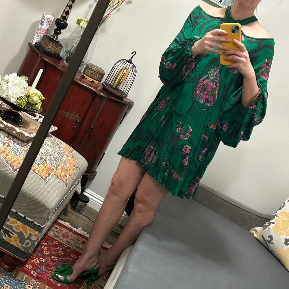 Free People Green Mini Dress